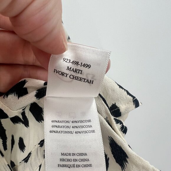 Rails Marti Cheetah Print Peplum Blouse Women's XS - Picture 4 of 5